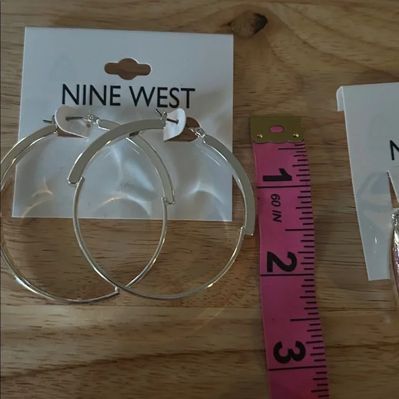 Nine West Silver Teardrop and Hoop Earrings - Picture 5 of 7